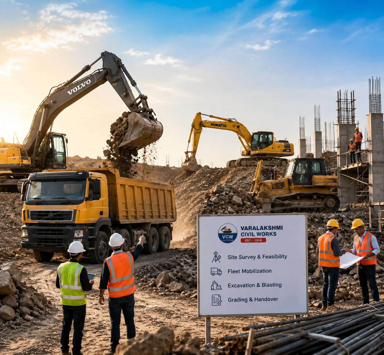 Heavy Excavator at Deep Cellar Excavation Site